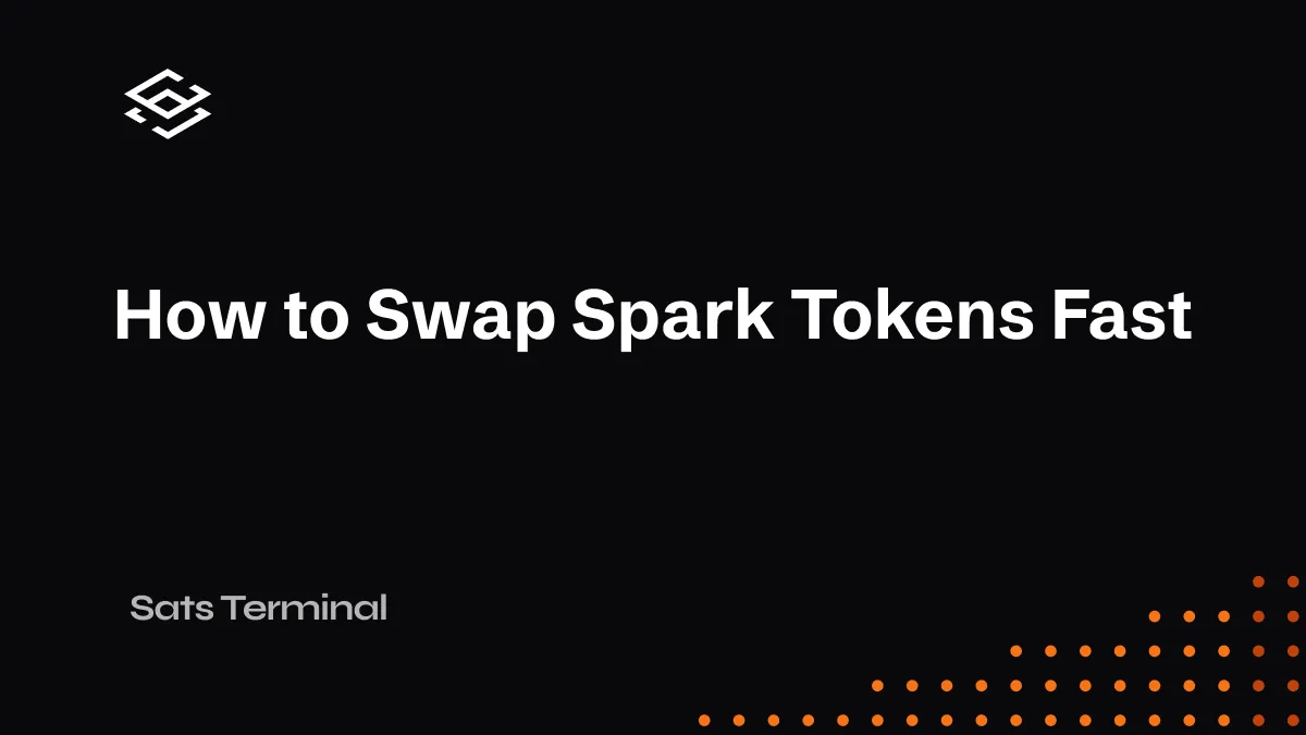 How to Swap Spark Tokens Fast