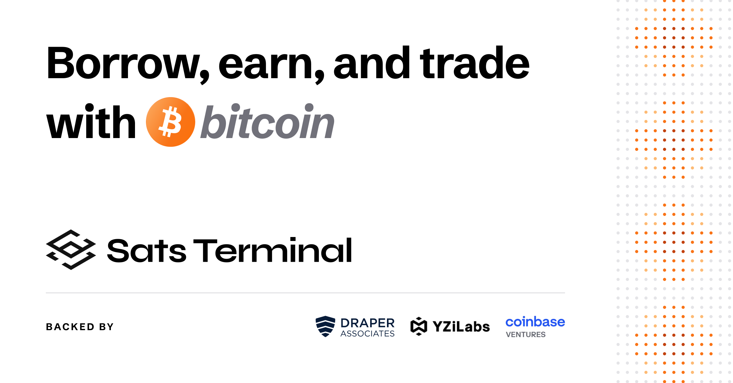 Bitcoin-backed loans, yield and trading | Sats Terminal